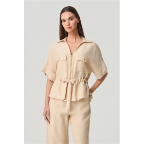 Batida blouse Jasje KM rits zakken 2481 Cream Batida blouse Jasje KM rits zakken 2481 Cream